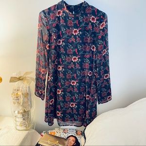 Speechless Blue Floral Long Sleeve Dress size S